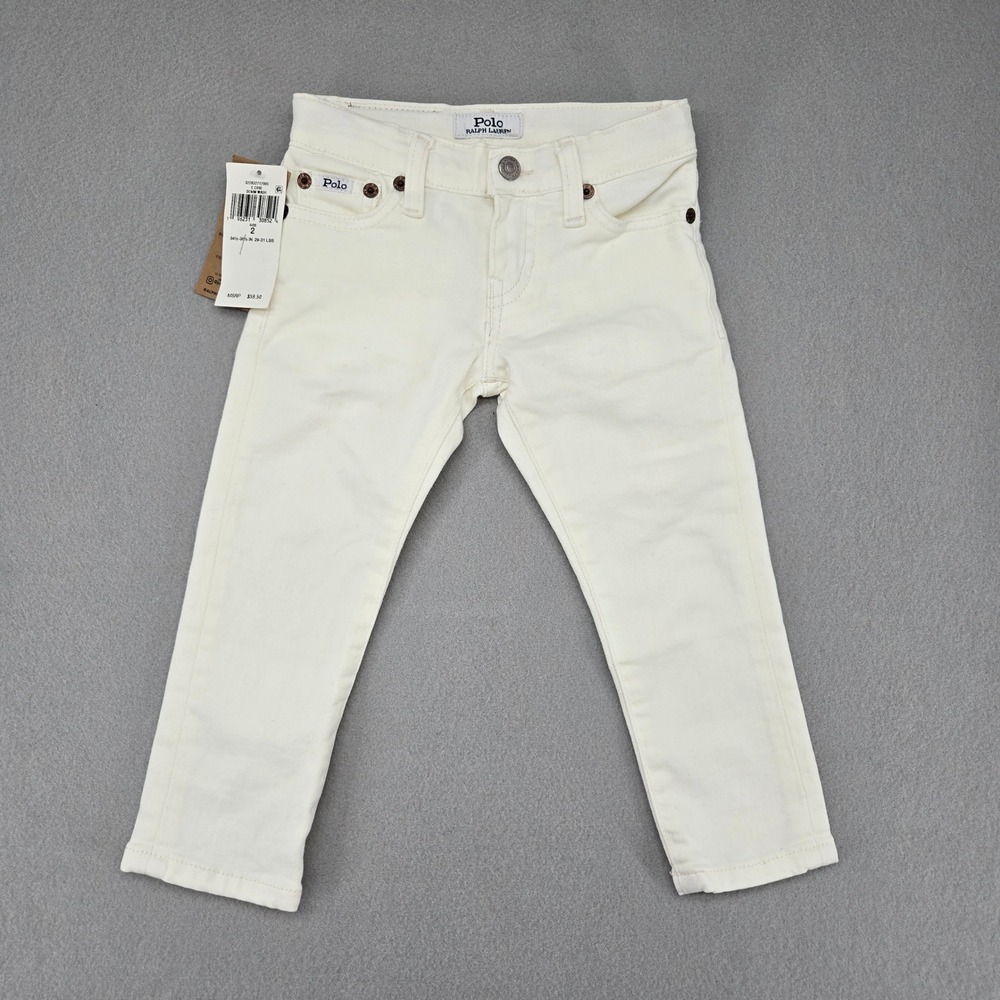 Polo Ralph Lauren Toddler 2 White C Core Denim Wash Skinny Jeans NWT Stretch
